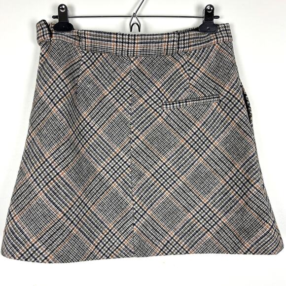 Samsoe Samsoe NEW Intermix Blesa Skirt wool plaid mini Large academia preppy - Picture 4 of 14